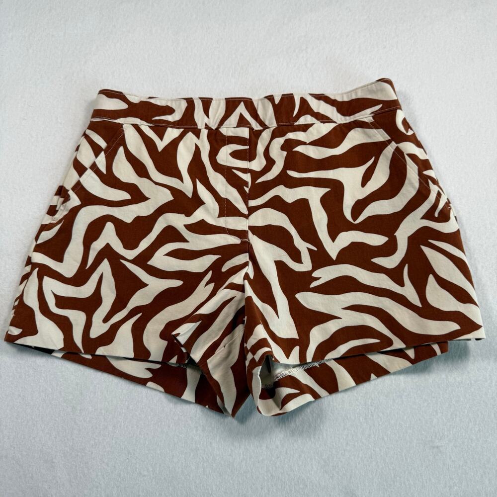 Spanx On-the-Go Printed Shorts Womens Size Large Pull On Clay Zebra Printed